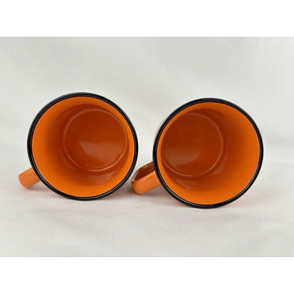 Bulleit Frontier Whiskey Orange Ceramic Coffee Mug Cup Matching Set of TWO - Picture 6 of 8